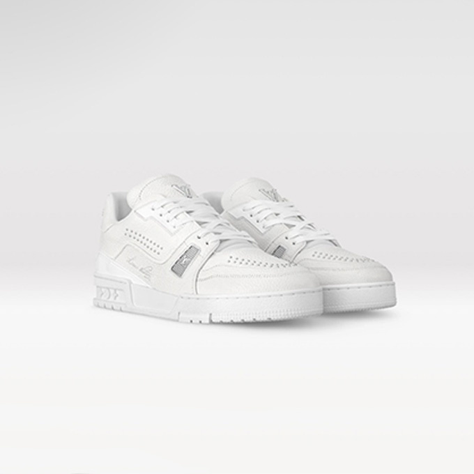 lv louis vuitton trainer monochrome studded sneaker